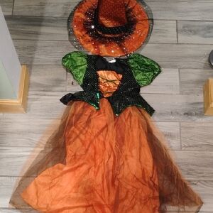 Halloween Witch Costume - Orange and Green